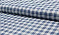 100% Cotton Poplin Denim Fabric Craft Material MEDIUM CHECK - MID JEANS